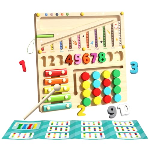 Ziennhu Formensortierer, Lernspiel, sensorisches Spiel aus Naturholz mit Zahlen und Tabelle, interaktives Lernspielzeug für das Vorschulalter Ziennhu Formensortierer, Lernspiel, sensorisches Spiel aus Naturholz mit Zahlen und Tabelle, interaktives Lernspielzeug für das Vorschulalter von Ziennhu