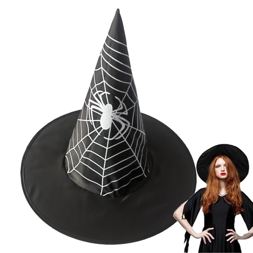 Ziennhu Halloween Witch Cap - Black Spoced Hut | Festkostümzubehör | Einen Größe, leicht und komfortabel für Karneval, Abende, Cosplay Ziennhu Halloween Witch Cap - Black Spoced Hut | Festkostümzubehör | Einen Größe, leicht und komfortabel für Karneval, Abende, Cosplay von Ziennhu