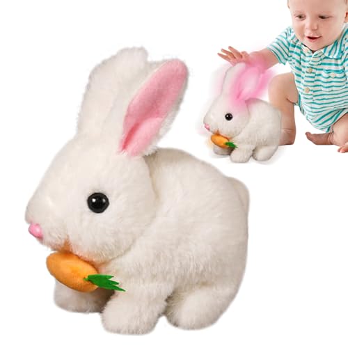 Ziennhu Hüpfendes Kaninchen - Plüschhasenspielzeug Mit - Interaktives Elektronisches Haustier, Interaktive Elektronische Lauftierpuppe Mit Geräuschen Für Den Geburtstag Von Kleinkindern von Ziennhu