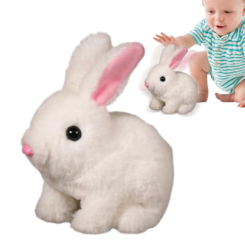 Ziennhu Hüpfendes Kaninchen - Plüschhasenspielzeug Mit - Interaktives Elektronisches Haustier, Interaktive Elektronische Lauftierpuppe Mit Geräuschen Für Den Geburtstag Von Kleinkindern von Ziennhu