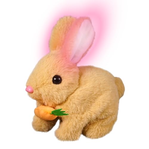 Ziennhu Hüpfendes Kaninchen - Plüschhasenspielzeug Mit - Interaktives Elektronisches Haustier, Interaktive Elektronische Lauftierpuppe Mit Geräuschen Für Den Geburtstag Von Kleinkindern von Ziennhu