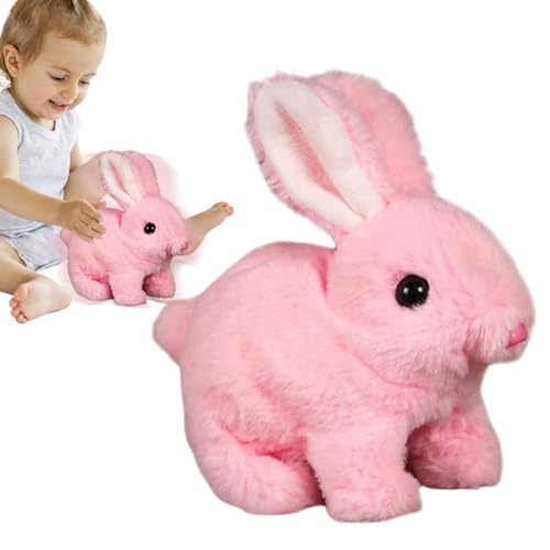 Ziennhu Hüpfendes Kaninchen - Plüschhasenspielzeug Mit - Interaktives Elektronisches Haustier, Interaktive Elektronische Lauftierpuppe Mit Geräuschen Für Den Geburtstag Von Kleinkindern von Ziennhu