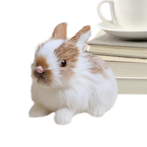 Ziennhu Kaninchen Nachbildung - Plüsch Kaninchen Miniatur Realistisch | Häschen Stofftiere | Für Ostern Party Feengarten Miniatur Deko Wohnaccessoires von Ziennhu