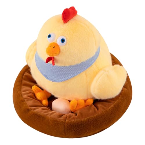 Ziennhu Plüschhuhn, Hühnerplüschpuppe,Nettes Cartoon -Huhn mit Matt - Home Display Dekoration, schlafender Begleiter für Kinder, Kinder und Erwachsene von Ziennhu