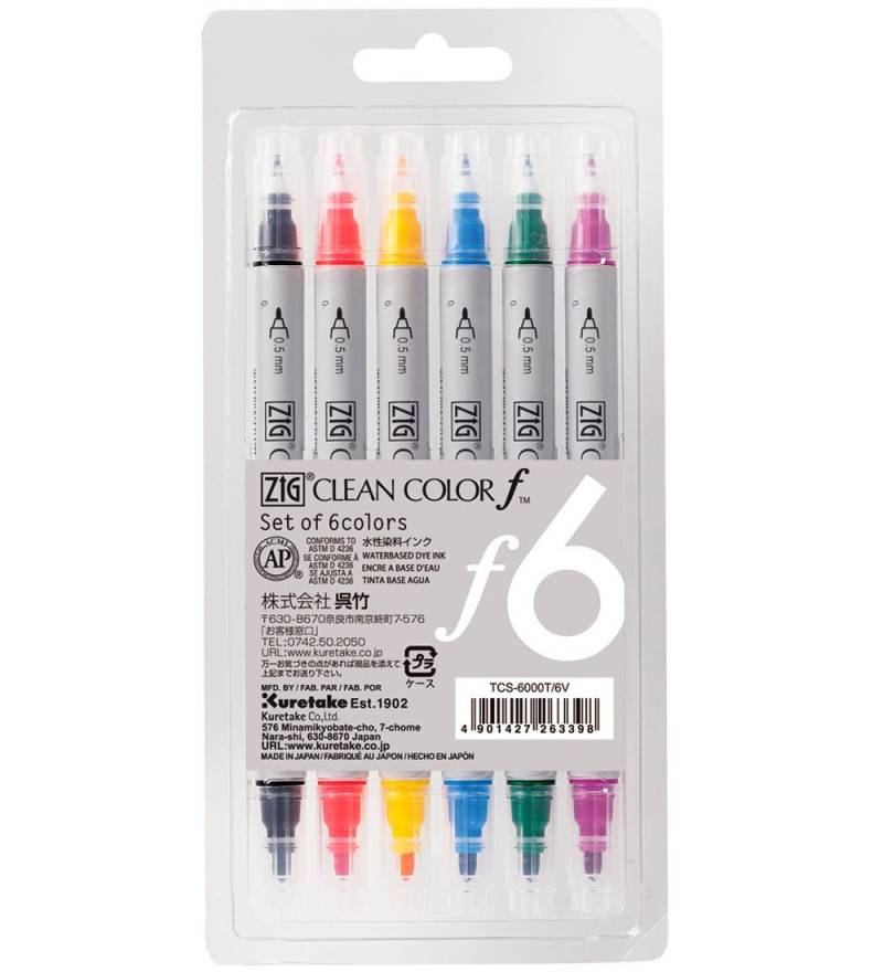Zig Tuschen - Clean Color Pen - 6 st. - Zig - One Size - Filzstifte Zig Tuschen - Clean Color Pen - 6 st. - Zig - One Size - Filzstifte von Zig
