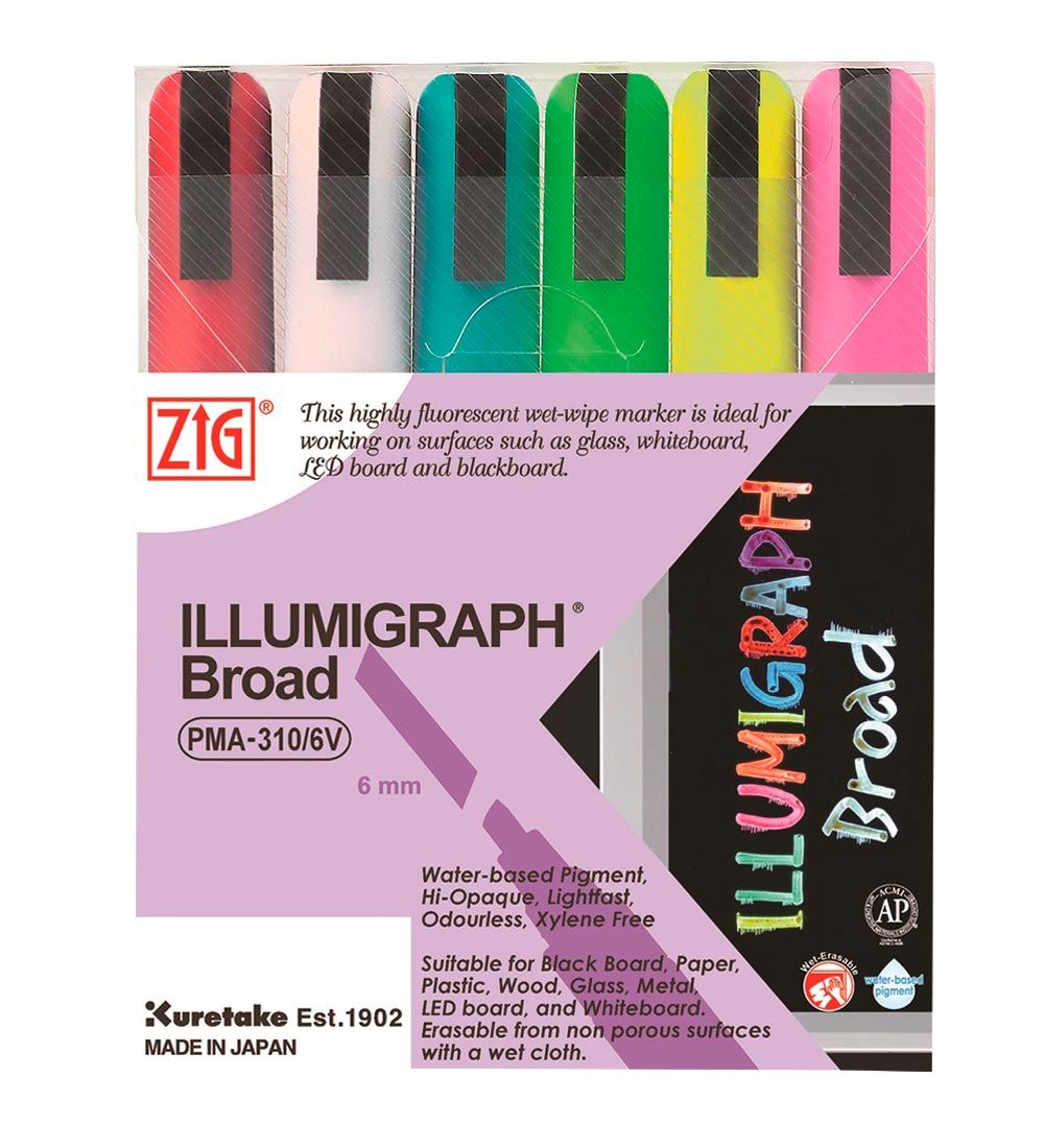 Zig Tuschen - Illumigraph - 6 mm - 6 st. - Zig - One Size - Filzstifte Zig Tuschen - Illumigraph - 6 mm - 6 st. - Zig - One Size - Filzstifte von Zig