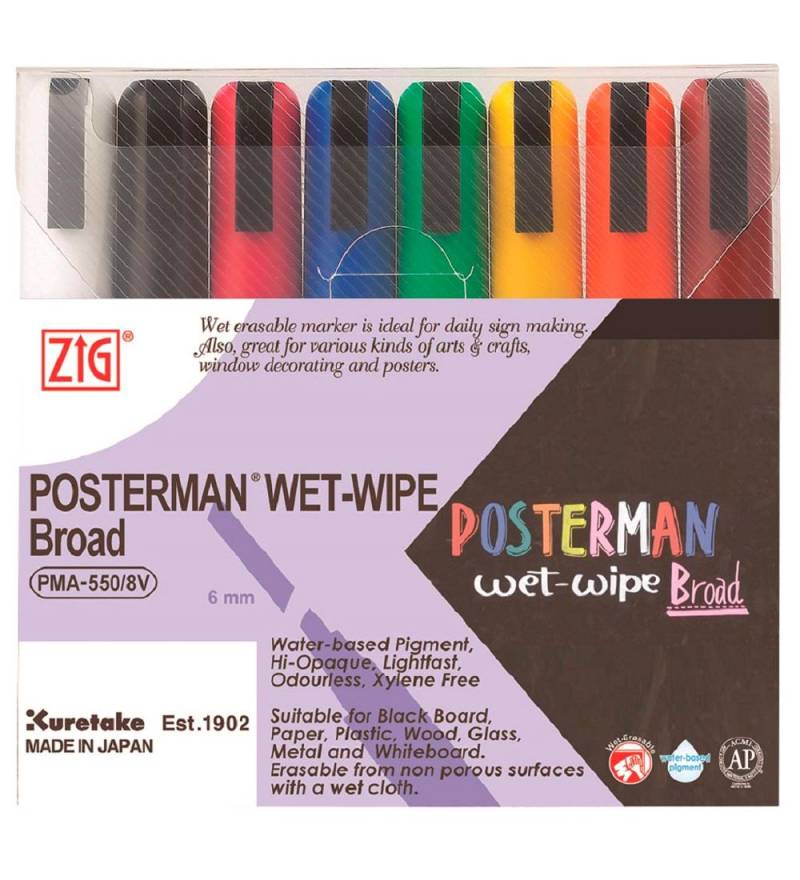 Zig Tuschen - Nass abwischbar - 6 mm - 8 st. - Zig - One Size - Filzstifte Zig Tuschen - Nass abwischbar - 6 mm - 8 st. - Zig - One Size - Filzstifte von Zig
