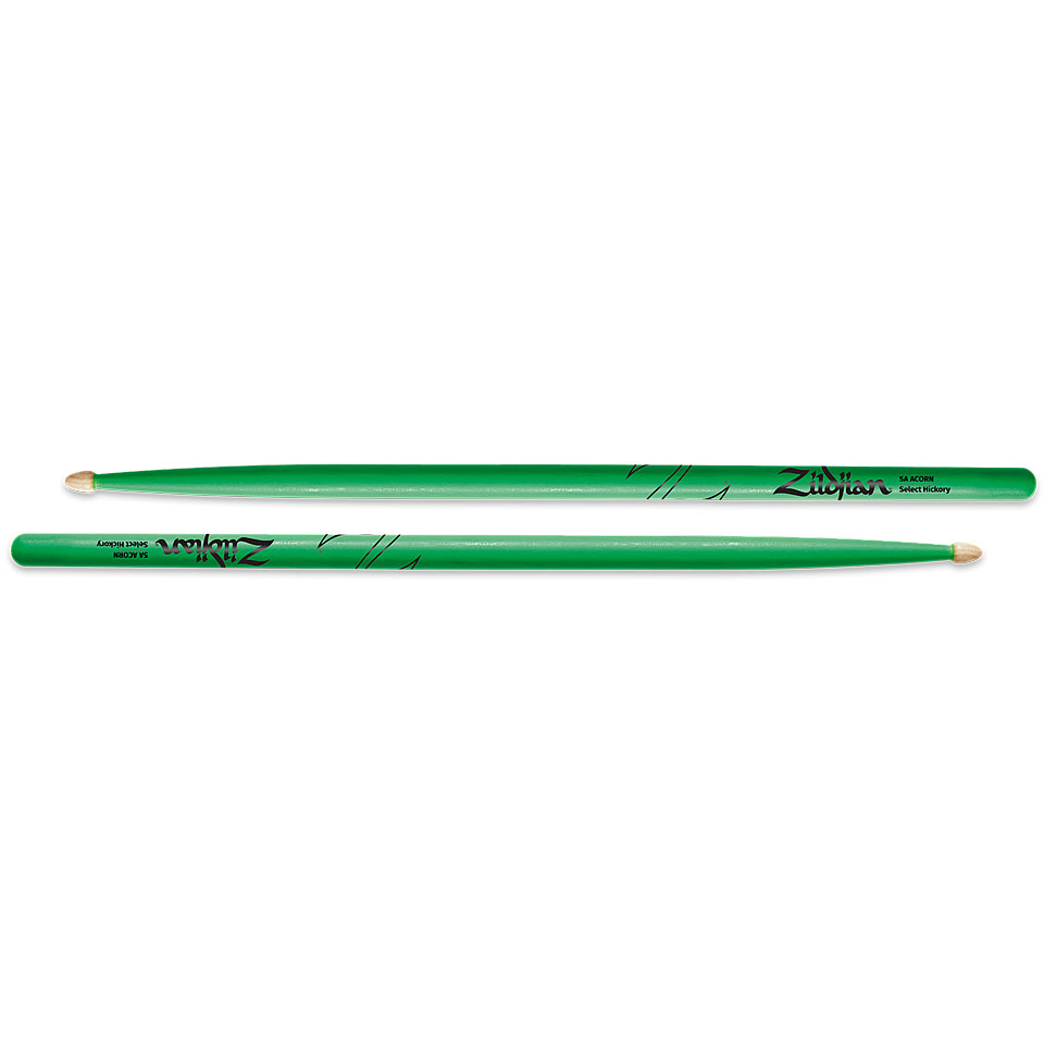 Zildjian Hickory 5AW Acorn Neon Green Drumsticks Zildjian Hickory 5AW Acorn Neon Green Drumsticks von Zildjian