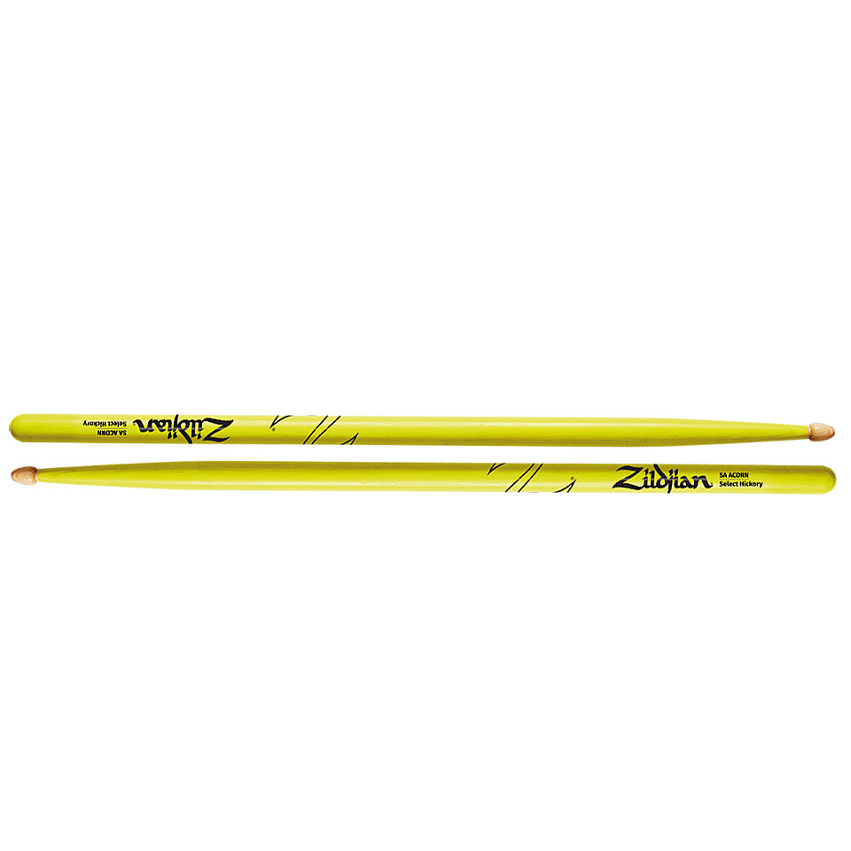 Zildjian Hickory 5AW Acorn Neon Yellow Drumsticks Zildjian Hickory 5AW Acorn Neon Yellow Drumsticks von Zildjian