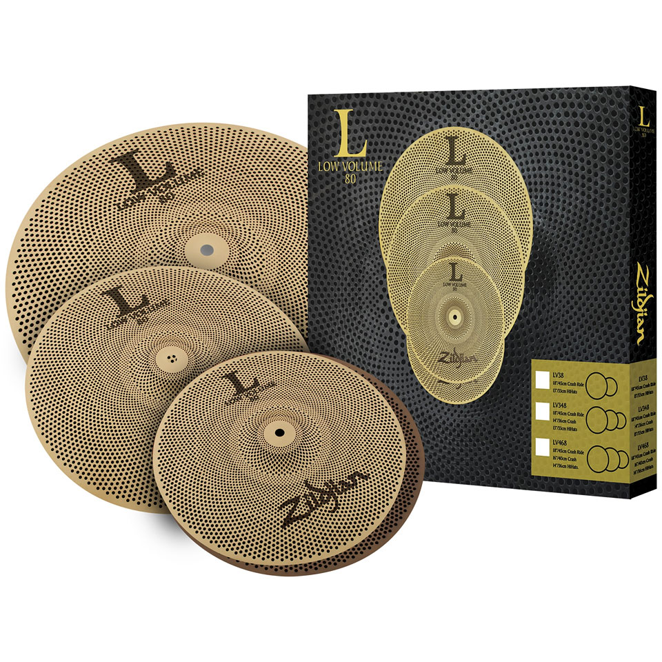 Zildjian Low Volume LV348 Cymbal Set 13HH/14C/18CR Becken-Set Zildjian Low Volume LV348 Cymbal Set 13HH/14C/18CR Becken-Set von Zildjian