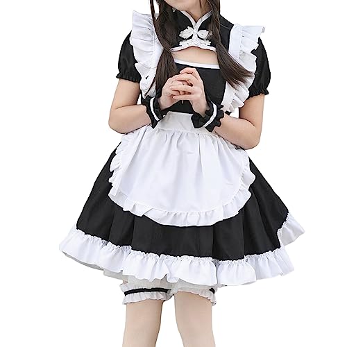 Anime Cosplay Damen, Maid Dress Damen Anime French Niedliche Cosplay Kleid Klassisches Dienstmädchen Kostüm Halloween Lolita Sissy Outfit Schürze Kostümset Outfit-Hohle Herzform Anime Cosplay Damen, Maid Dress Damen Anime French Niedliche Cosplay Kleid Klassisches Dienstmädchen Kostüm Halloween Lolita Sissy Outfit Schürze Kostümset Outfit-Hohle Herzform von Zilosconcy