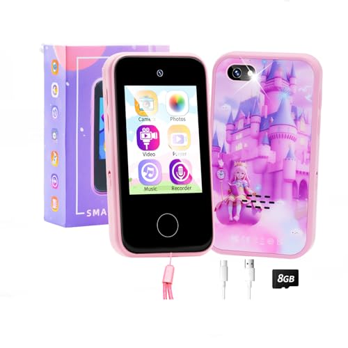 Kinder Handy for 3-8 Jahre,Smartphone und Lernspielzeug für Kleinkinder (Pink Castle) von Zilynhom