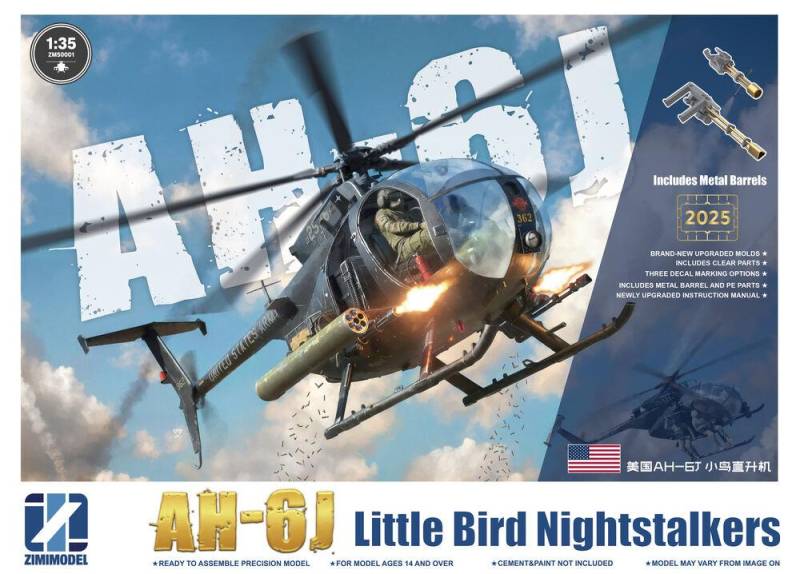 AH-6J Little Bird Nightstalkers w/Metal Barrels AH-6J Little Bird Nightstalkers w/Metal Barrels von Zimi Model