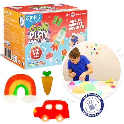 12 Use Gelli Modelli-Kit von Zimpli Kids. Fügen Sie einfach Wasser hinzu, um farbenfrohe, magische Designs zu kreieren, lustig, lehrreich, chaotisch und sensorisch, DIY Kunst & Handwerk Spielen für von Zimpli Kids