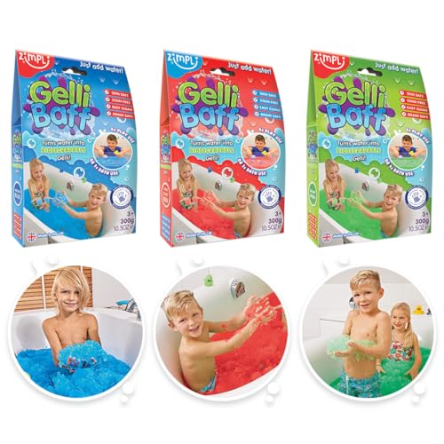 3 x Gelli Baff Bundle von Zimpli Kids, Blau, Rot & Grün, verwandelt Wasser magisch in dicke, bunte Goo, Messy & Sensory Outdoor & Indoor Spaß, Badespielzeug für Kinder, Geburtstag Goody Bag Fillers 3 x Gelli Baff Bundle von Zimpli Kids, Blau, Rot & Grün, verwandelt Wasser magisch in dicke, bunte Goo, Messy & Sensory Outdoor & Indoor Spaß, Badespielzeug für Kinder, Geburtstag Goody Bag Fillers von Zimpli Kids