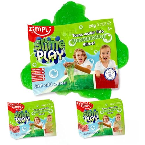 6 x Schleim-Vorteilspack von Zimpli Kids, verwandelt Wasser magisch in dicken, bunten roten und grünen Schleim, machen Sie Ihr eigenes Schleim-Kit, Kinderpartygeschenke, Goody Bag Filler, Schleimspielzeug für Jungen und Mädchen von Zimpli Kids