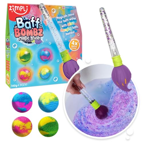 Baff Bombz Magic Brush von Zimpli Kids, 4 x Badebomben, malen Sie Ihr Badewasser magisch, Taschengeld Kreatives Spielzeug für Kinder, Geburtstagsgeschenke für Jungen & Mädchen, Feuchtigkeitsspendende Baff Bombz Magic Brush von Zimpli Kids, 4 x Badebomben, malen Sie Ihr Badewasser magisch, Taschengeld Kreatives Spielzeug für Kinder, Geburtstagsgeschenke für Jungen & Mädchen, Feuchtigkeitsspendende von Zimpli Kids
