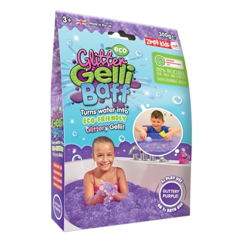 Eco Glitter Gelli Baff Purple, 1 Bad oder 6 Spielanwendungen von Zimpli Kids, verwandelt Wasser magisch in dicken, glitzernden GOO, Eco, recycelbares Kinderbadespielzeug für Jungen und Mädchen, Eco Glitter Gelli Baff Purple, 1 Bad oder 6 Spielanwendungen von Zimpli Kids, verwandelt Wasser magisch in dicken, glitzernden GOO, Eco, recycelbares Kinderbadespielzeug für Jungen und Mädchen, von Zimpli Kids
