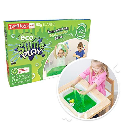 Eco Slime Play Green von Zimpli Kids, verwandelt Wasser magisch in klebrigen, bunten Schleim, umweltfreundliches Vorschul-Lernspielzeug für Kleinkinder, nachhaltiges, recycelbares Spielspielzeug, von Zimpli Kids
