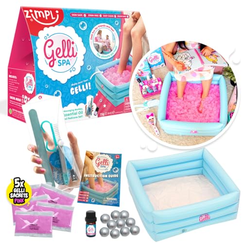 Gelli Spa von Zimpli Kids, 5-teiliges Anwendungspaket, Verwöhn-Party-Leckerli, Maniküre- und Pediküre-Set für Teenager oder Tweens, sensorisches Spielspielzeug für Mädchen und Jungen, ideales von Zimpli Kids