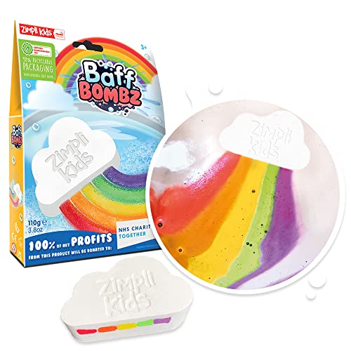 Zimpli Kids 6361 Wolke Regenbogen Baff Bombz Badebomben, Einzelbett, Regenbogenfarben, 110 g (Pack of 1) von Zimpli Kids