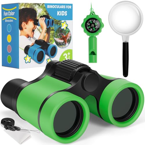 Ferngläser für Kinder, Kinderfernglas Spielzeug für 3 4 5 6 7 8 Jahre Jungen und Mädchen, Set mit Lupe & Kompass – Geburtstagsgeschenke Outdoor Spielzeug für Kinder Im Alter Von 3-8 Jahren (Grüner) von Zinbo