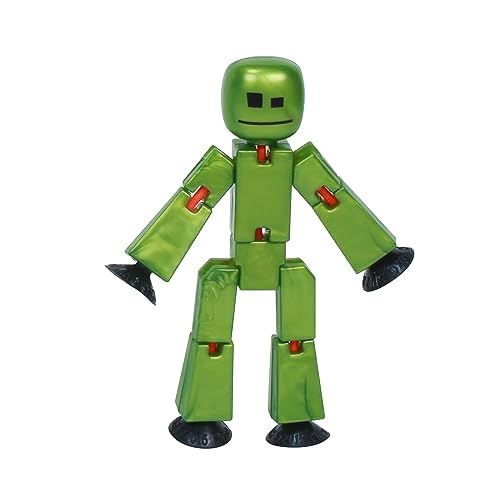 Zing StikBot Single Pack - Inklusive 1 StikBot - Collectible Action Figuren und Zubehör, Stop Motion Animation, Alter 4 und älter (Metal Olive), grün von Zing