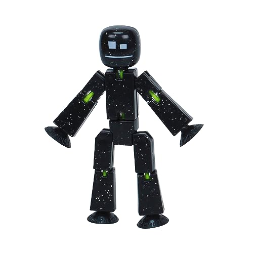 Zing StikBot Single Pack - Inklusive 1 StikBot - Collectible Action Figuren und Zubehör, Stop Motion Animation, Alter 4 und älter (Solid Black Sparkle), grün von Zing
