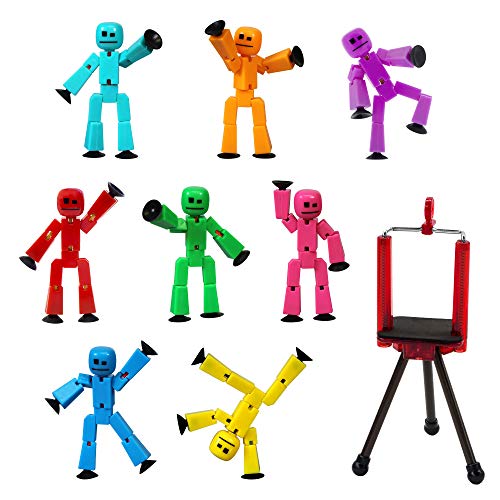 Zing Stikbot 8 Solid Pink/Yellow/Light Blue/Green/Dark Blue/Purple/Orange/Red Color and Red Tripod Zing Stikbot 8 Solid Pink/Yellow/Light Blue/Green/Dark Blue/Purple/Orange/Red Color and Red Tripod von Zing