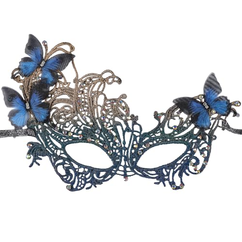 Zinniday Blaue Spitzen-Maske, mehrfarbiger Strass, handgefertigt, Schmetterling, 1920er-Jahre, Vintage-Maske für Männer, Frauen, Paare, Karneval, Kostüme, Kleid, Party, Hochzeitszubehör Zinniday Blaue Spitzen-Maske, mehrfarbiger Strass, handgefertigt, Schmetterling, 1920er-Jahre, Vintage-Maske für Männer, Frauen, Paare, Karneval, Kostüme, Kleid, Party, Hochzeitszubehör von Zinniday