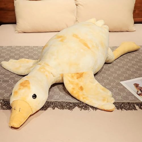 50-160 cm Riesige Gans Plüschtiere Große Ente Puppe Weiches Kuscheltier Schlafkissen Kissen für Kinder und Mädchen (Gelb, 130CM) von Zinsale