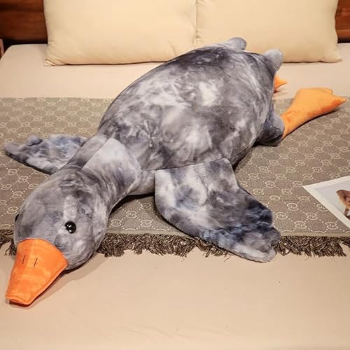 50-160 cm Riesige Gans Plüschtiere Große Ente Puppe Weiches Kuscheltier Schlafkissen Kissen für Kinder und Mädchen (Grau, 50CM) von Zinsale