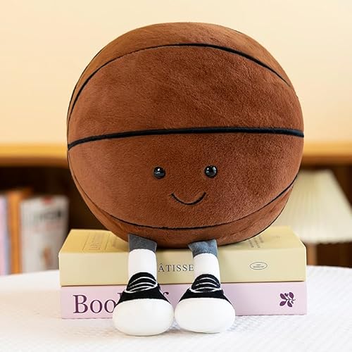 Fußball Plüsch Spielzeug, Weiche Niedliche Sport Fußball Kissen Kissen, Fußball Plüsch gefüllte Puppe Spielzeug Geschenk für Jungen Mädchen und Fußballliebhaber (Basketball 35CM) von Zinsale