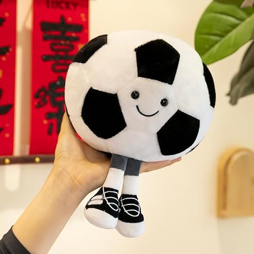 Fußball Plüsch Spielzeug, Weiche Niedliche Sport Fußball Kissen Kissen, Fußball Plüsch gefüllte Puppe Spielzeug Geschenk für Jungen Mädchen und Fußballliebhaber (Fußball 25CM) von Zinsale