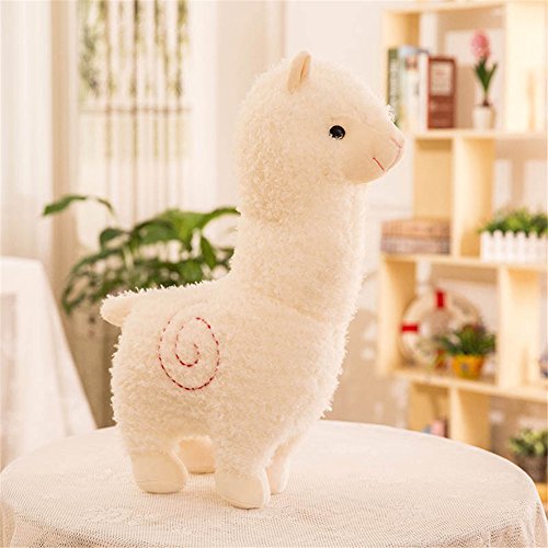 Zinsale® Niedlich Alpaka Plüschtier Puppe Schaf Plüsch Kissen Stofftiere (Weiß, 45cm) von Zinsale