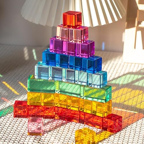 Regenbogen-Lichtbausteine Jelly Blocks aus Acryl – 16 Bunte Sensorik-Bauklötze, Sensory Toys für Kinder ab 3 Jahren Regenbogen-Lichtbausteine Jelly Blocks aus Acryl – 16 Bunte Sensorik-Bauklötze, Sensory Toys für Kinder ab 3 Jahren von Zinueen
