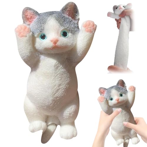 Taba Squishy Katze - Großes fufu Squishy Anti-Stress-Spielzeug, Fidget Spielzeug, Klebrig und Quetschbar, Geschenk für Kinder und Erwachsene, 20x10cm von Zinueen