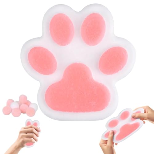 Übergröße Squeeze Spielzeug, Katzenpfoten Squishy Cat Paw Squishy, Anti Stress Taba Squishy Pfote Squishy Fidget Toys für Angst und Entspannung, Cat Paw Squeeze Toy (Rosa) von Zinueen