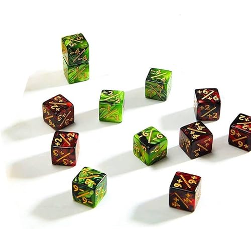 Würfel Zähler,12 PCS Würfelzähler MTG Würfel Token Würfel Loyalität Würfel D6 Würfel Grün +1/+1 & Rot -1/-1 Kompatibel mit MTG CCG Card Gaming Zubehör Würfel Zähler,12 PCS Würfelzähler MTG Würfel Token Würfel Loyalität Würfel D6 Würfel Grün +1/+1 & Rot -1/-1 Kompatibel mit MTG CCG Card Gaming Zubehör von Ziranee