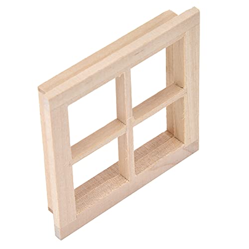 1:12 Miniatur-Fenster für Puppenhaus, ohne Malerei, Dekorationszubehör mit Simuliertem Roller von Zisemeil