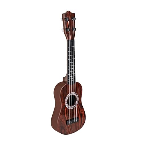 Gitarrenspielzeug aus Kunststoff, Cartoon-Motiv, Ukulele, Spielzeug für Kinder, (Holzmaserung in heller Farbe) von Zisemeil