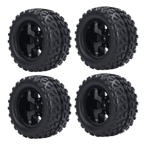 Gummireifen mit Verriegelungsmuttern M4, 12 mm Sechskant Nabe, 7 Speichen, für Geländewagen 1/10 RC, 4 Stück Gummireifen mit Verriegelungsmuttern M4, 12 mm Sechskant Nabe, 7 Speichen, für Geländewagen 1/10 RC, 4 Stück von Zisemeil