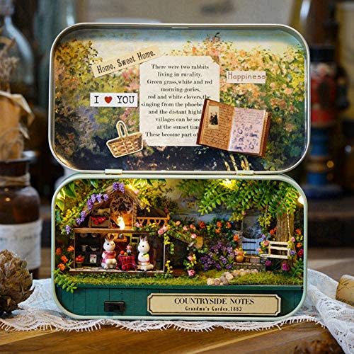 Mini Doll House mit Handbox, Miniatur-Box (ländliche Note) von Zisemeil