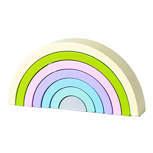 Puzzle mit stapelbaren Blöcken aus Holz, großes buntes Lernspielzeug in Bogenform für Kleinkinder (einheitliche Größe #12) von Zisemeil
