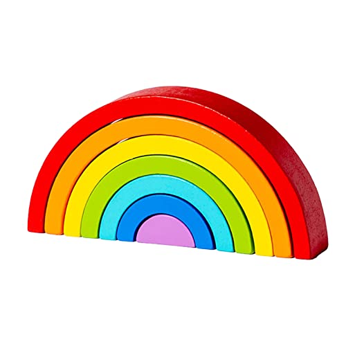 Puzzle mit stapelbaren Blöcken aus Holz, großes buntes Lernspielzeug in Bogenform für Kleinkinder (einheitliche Größe #13) von Zisemeil