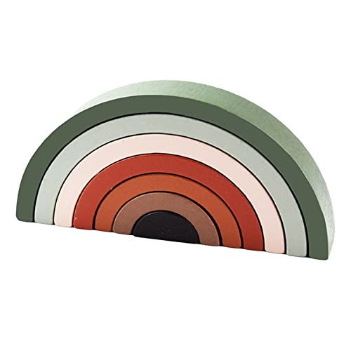Puzzle mit stapelbaren Blöcken aus Holz, großes buntes Lernspielzeug in Bogenform für Kleinkinder (einheitliche Größe #14) von Zisemeil