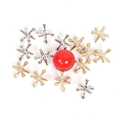 Zisemeil 2 Sets mit Wagenhebern und Ballspiel, Retro, aus Metall, mit 2 aufprallenden Kugeln, klassisches Wagenheberspiel für Partygeschenke, Preis für Kinder und Erwachsene (Gold, Silber) von Zisemeil