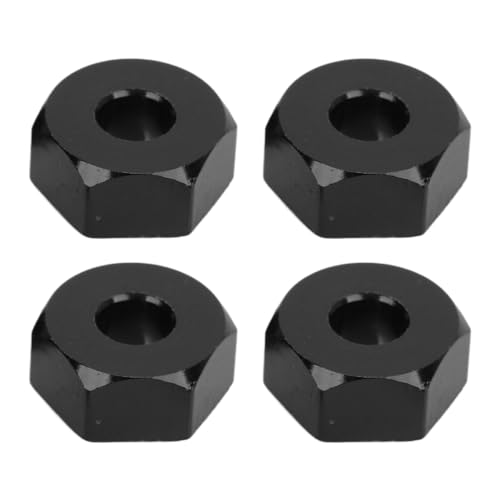 Zisemeil 4 x 12 mm Sechskant-Radnabenhalterung, Aluminiumlegierung, RC-Auto-Sechskantantriebs-Adapter, Ersatz für MJX 14210 16208 (schwarz) von Zisemeil