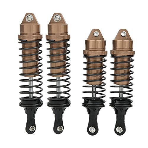 Zisemeil 4 x RC-Auto-Dämpfer aus Aluminiumlegierung, Metallstreben vorne und hinten, passend für 1/10 Slash RC Auto (helle Kaffeefarbe) von Zisemeil