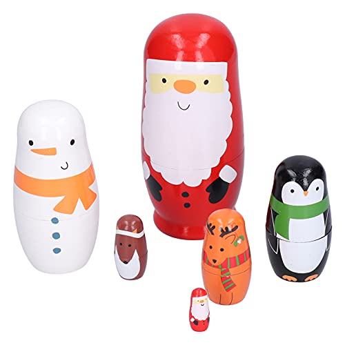 Zisemeil 6 Stück russische Nesting-Puppen, Geschenke, Holzmalerei, Kunst, Handwerk, Cartoon-Ornamente für Heimdekoration von Zisemeil